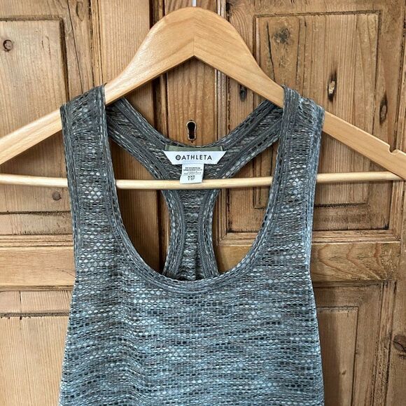 Athleta Tank XXS Gray Black Green Racerback Mesh Multicolored Athletic Shirt - Picture 2 of 9